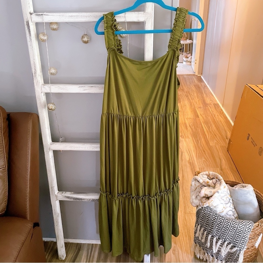 SHEIN Olive Green Sleeveless Dress Size 1X